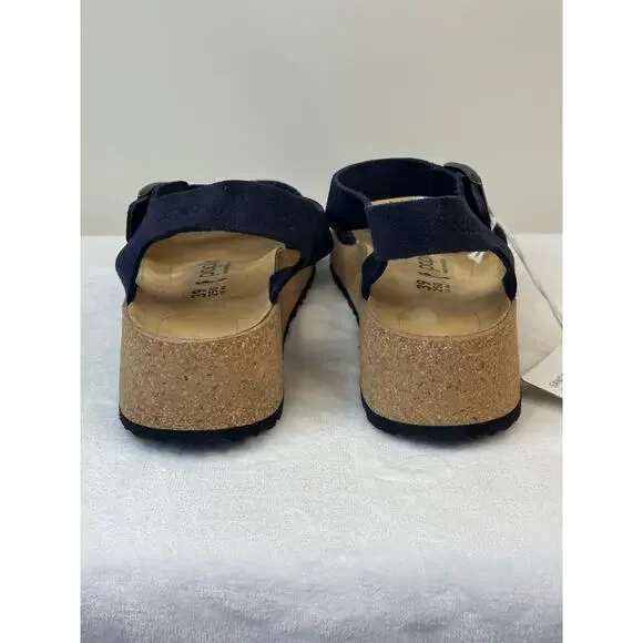 Birkenstock Papillio - Glenda Suede Leather Textile in Midnight - size 39/US 8 - Picture 4 of 8